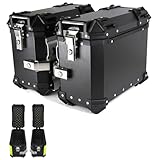 Motorrad Seitenkoffer, Aluminium Motorrad Satteltaschenbox Gepäck Mit...