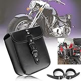 Krtopo 1 x Motorrad kleine Seite Satteltasche PU Leder Wasserdicht Motorrad Tankrucksack...